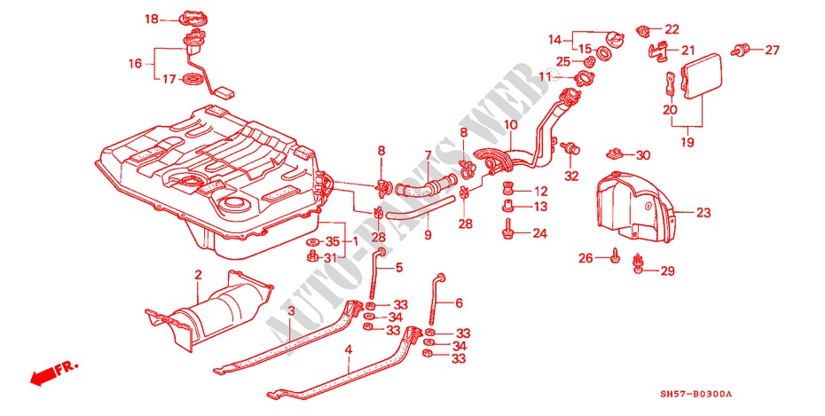 RESERVOIR A CARBURANT pour Honda CIVIC SHUTTLE GL 5 Portes 5 vitesses manuelles 1988
