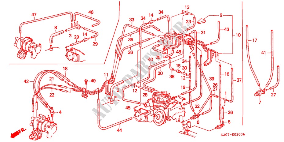 TUYAU D'INSTALLATION/TUBULURE (E,F,G,S,W) pour Honda ACCORD LX 4 Portes 5 vitesses manuelles 1988