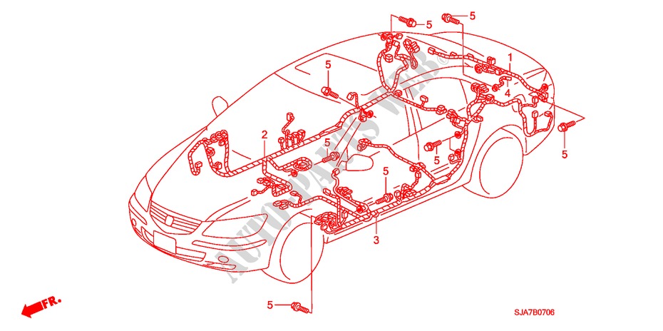 FAISCEAU DES FILS(RH)(3) pour Honda LEGEND LEGEND 4 Portes 5 vitesses automatique 2008