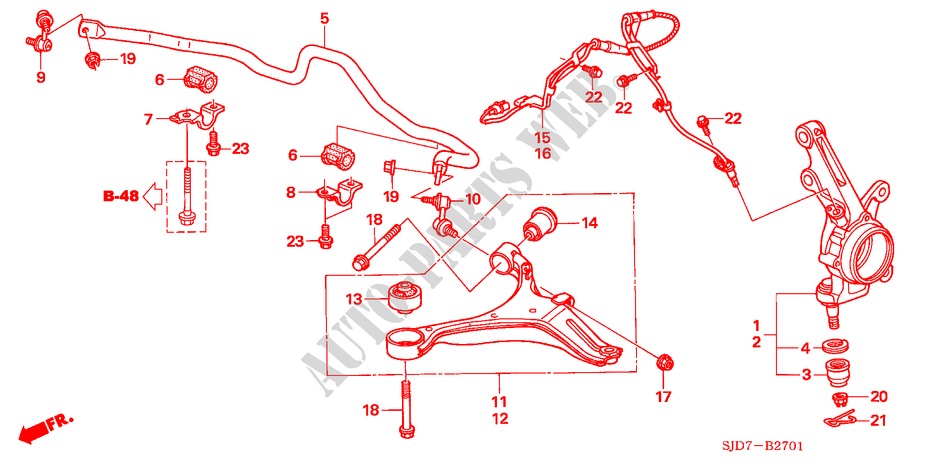 ARTICULATION(DIESEL) pour Honda FR-V 2.2 EXECUTIVE 5 Portes 6 vitesses manuelles 2009