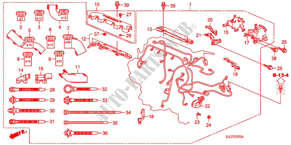 FAISCEAU DES FILS (1.8L) pour Honda FR-V 1.8 ES 5 Portes 5 vitesses automatique 2008