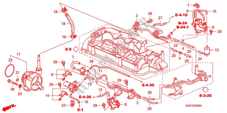 TUYAU D'INSTALLATION/POMPE A VIDE pour Honda CR-V DIESEL EXECUTIVE 5 Portes 6 vitesses manuelles 2005