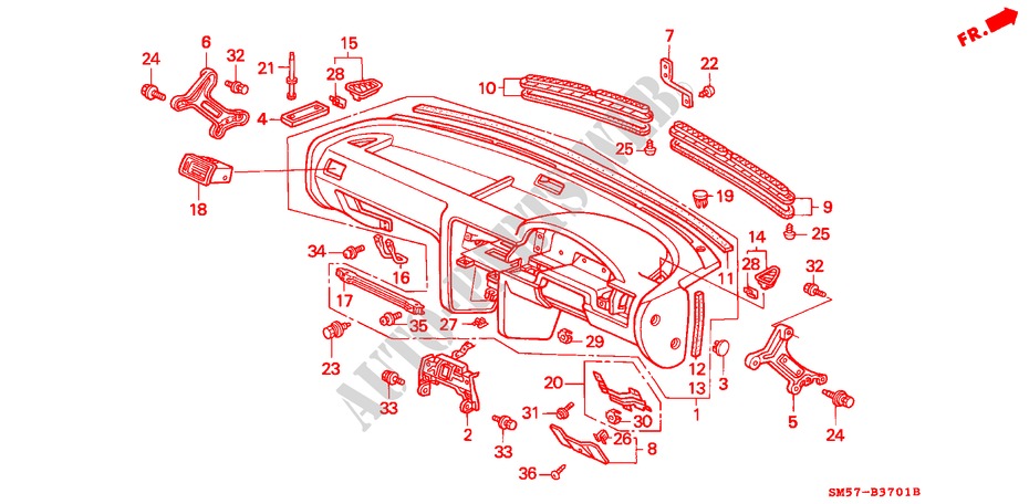 PANNEAU D'INSTRUMENT(RH) pour Honda ACCORD WAGON 2.2I 5 Portes 5 vitesses manuelles 1991
