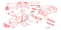 EMBLEMES/ETIQUETTES DE PRECAUTIONS pour Honda CIVIC 1.8 SE 5 Portes Transmission Intelligente manuelle 2008