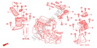 SUPPORTS DE MOTEUR(1.4L) pour Honda CIVIC 1.4 SPORT 5 Portes 6 vitesses manuelles 2006