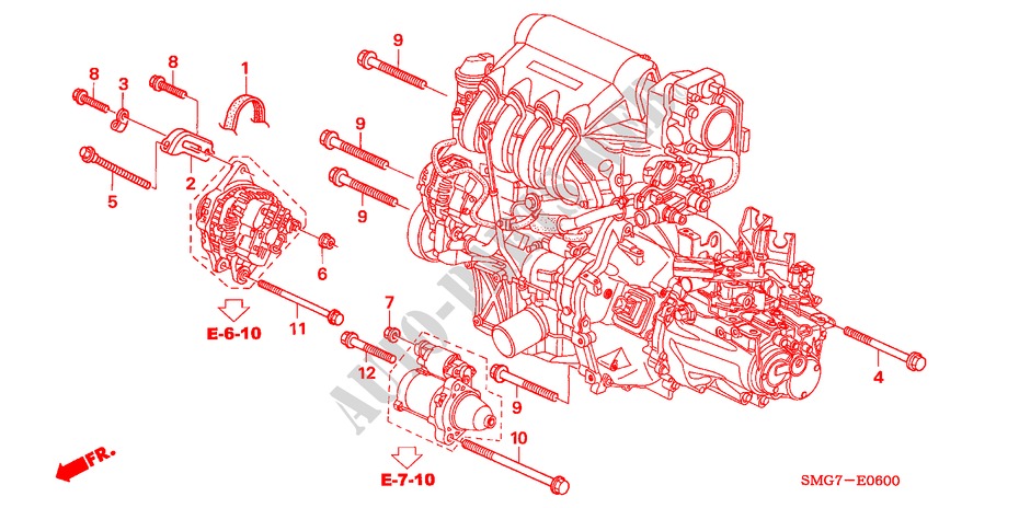 ARMATURE D'ALTERNATEUR(1.4L) pour Honda CIVIC 1.4 BASE 5 Portes Transmission Intelligente manuelle 2006
