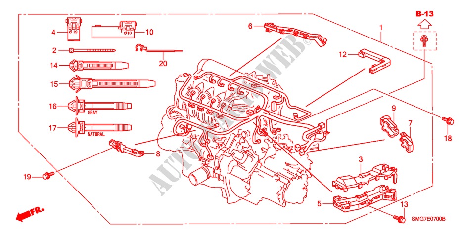 FAISCEAU DES FILS (1.4L) pour Honda CIVIC 1.4 BASE 5 Portes 6 vitesses manuelles 2008