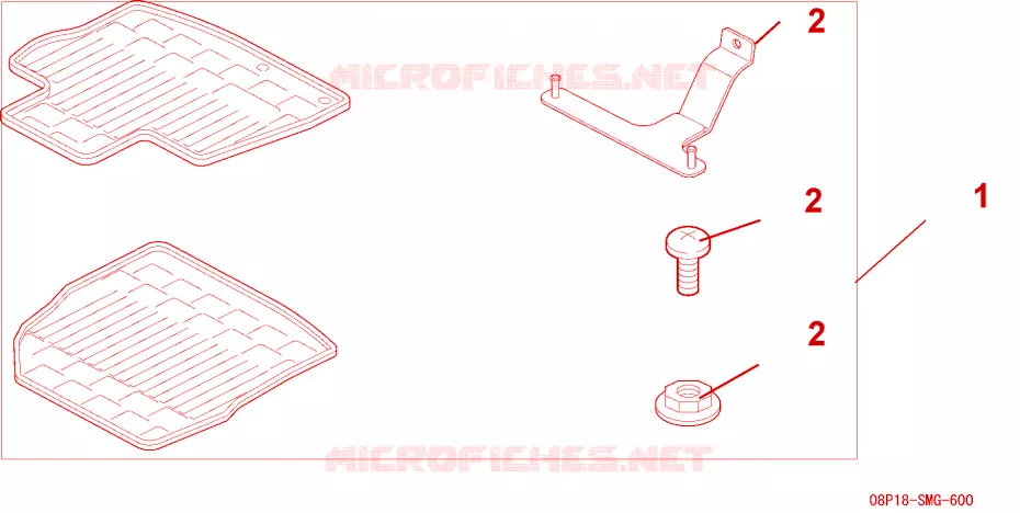 RUBBER MAT FRONT RHD Honda  CIVIC 2006 1.8 COMFORT Transmission Intelligente manuelle 