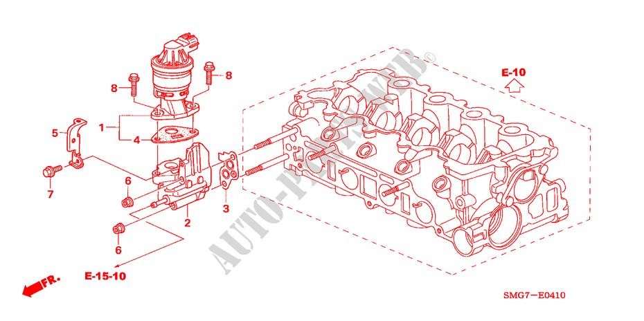 SOUPAPE DE EGR(1.4L) pour Honda CIVIC 1.4 SPORT 5 Portes Transmission Intelligente manuelle 2008