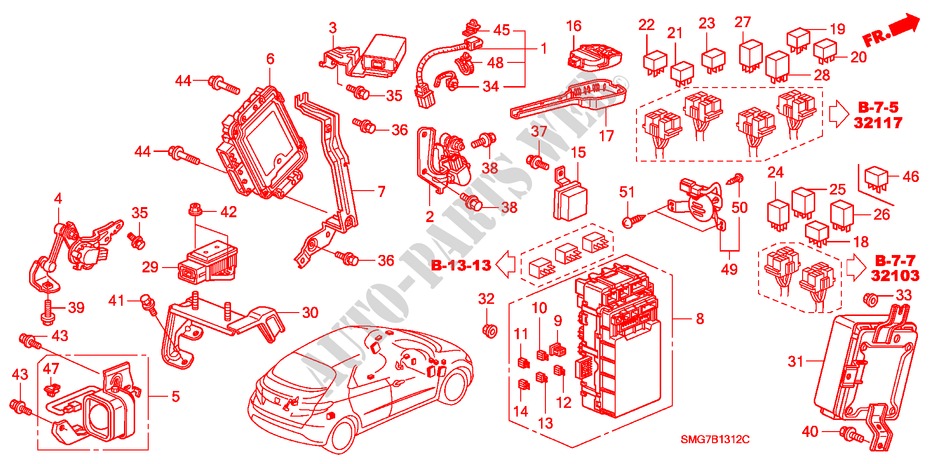 UNITE DE COMMANDE(CABINE)(RH) (1) pour Honda CIVIC 1.8 SE 5 Portes Transmission Intelligente manuelle 2008