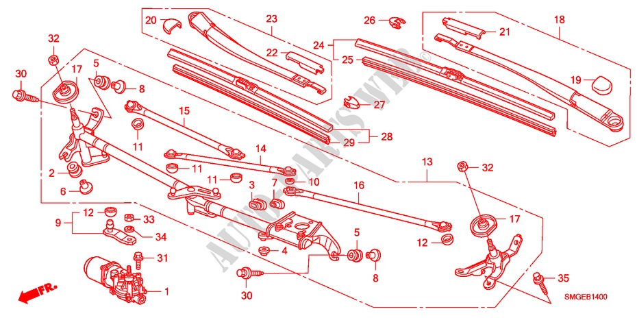 ESSUIE GLACE AVANT(LH) pour Honda CIVIC 1.4 COMFORT 5 Portes 6 vitesses manuelles 2010