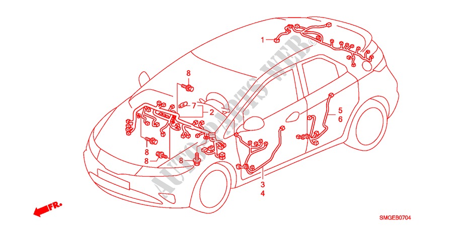 FAISCEAU DES FILS(LH)(3) pour Honda CIVIC 1.4 COMFORT 5 Portes 6 vitesses manuelles 2010