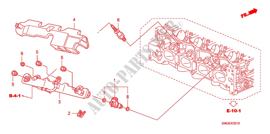 INJECTEUR DE CARBURANT(1.8L) pour Honda CIVIC 1.8 BASE 5 Portes 5 vitesses automatique 2009