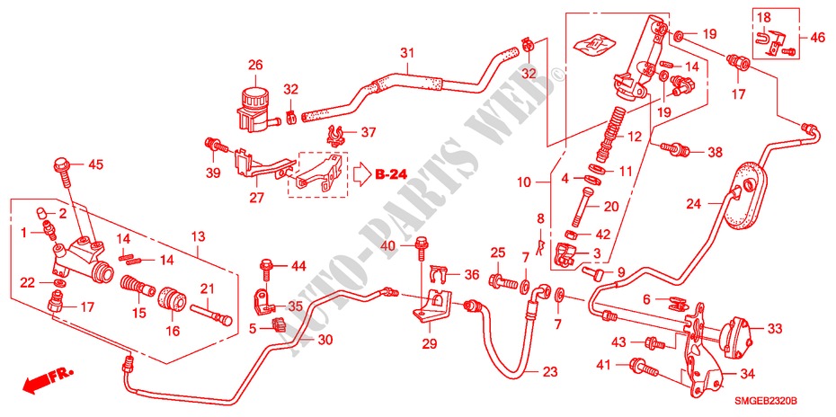 MAITRE CYLINDRE(LH)(1.4L)(1.8L) pour Honda CIVIC 1.4 COMFORT 5 Portes 6 vitesses manuelles 2010