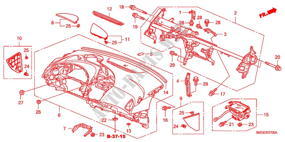 PANNEAU D'INSTRUMENT(LH) pour Honda CIVIC 1.4 BASE 5 Portes 6 vitesses manuelles 2010