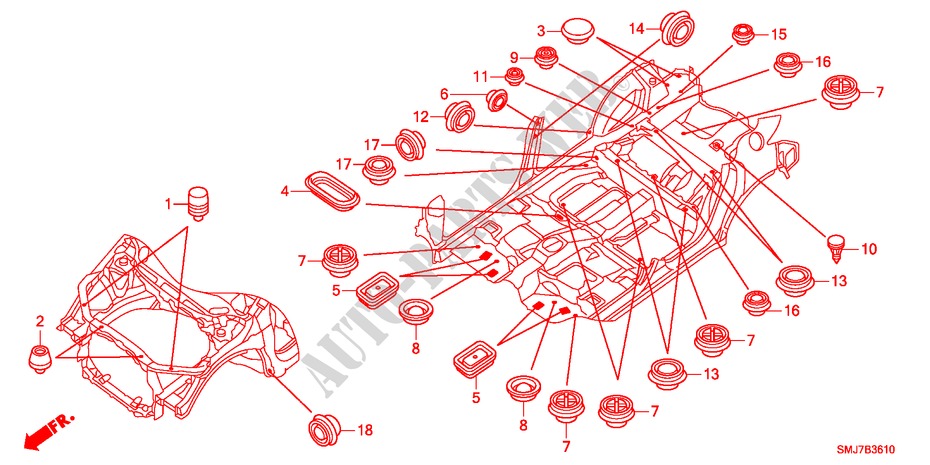 ANNEAU(AVANT) pour Honda CIVIC 1.4SPORT 5 Portes Transmission Intelligente manuelle 2011