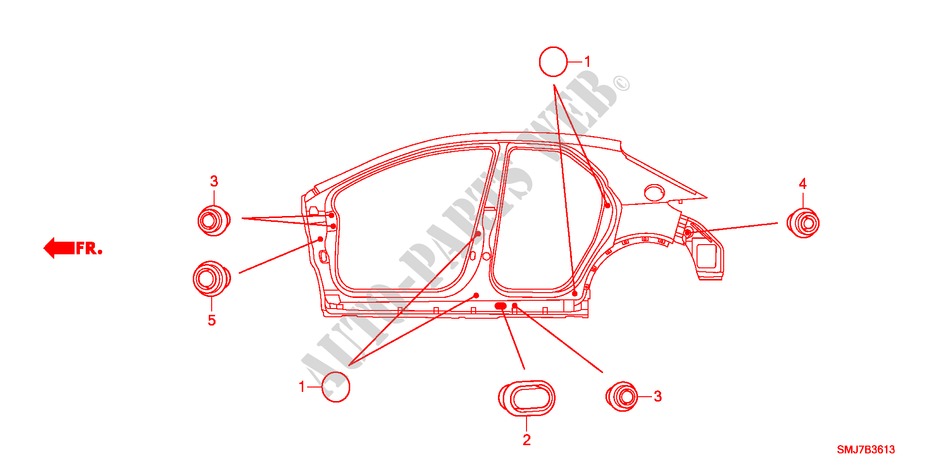 ANNEAU(LATERAL) pour Honda CIVIC 1.4SPORT 5 Portes Transmission Intelligente manuelle 2011