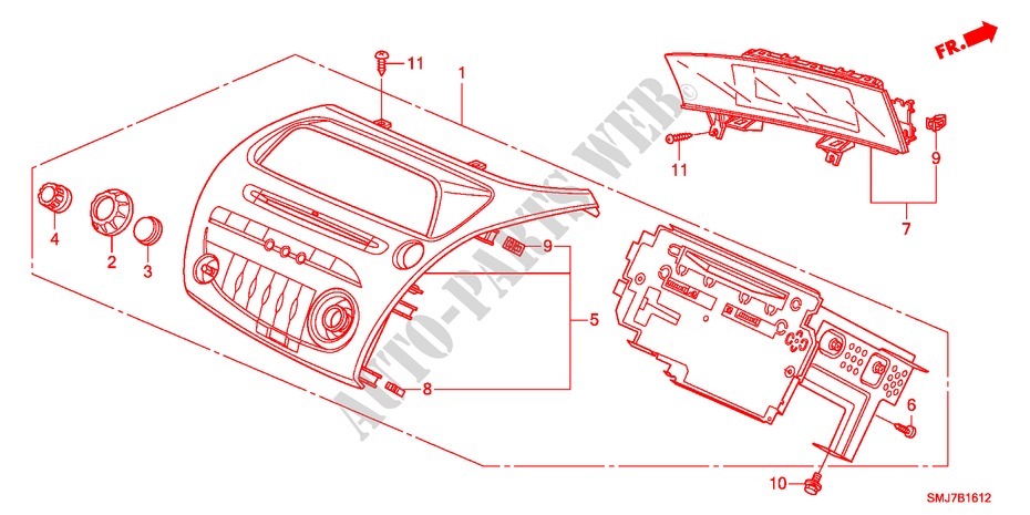 AUTORADIO(RH)(1) pour Honda CIVIC 1.4SE 5 Portes 6 vitesses manuelles 2011