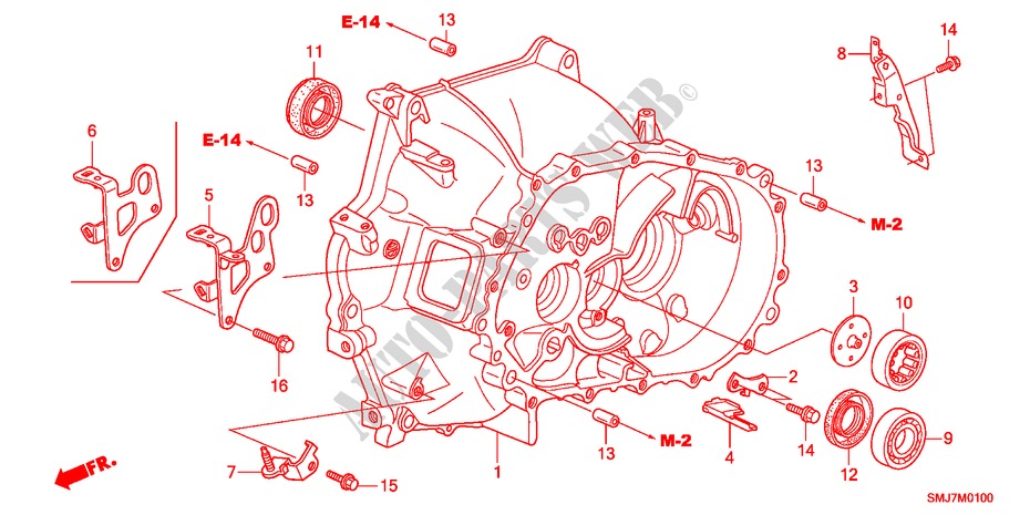 CARTER D'EMBRAYAGE(1.4L) pour Honda CIVIC 1.4SE 5 Portes 6 vitesses manuelles 2011
