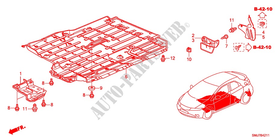 COUVERCLE INFERIEUR pour Honda CIVIC 1.4SPORT 5 Portes Transmission Intelligente manuelle 2011