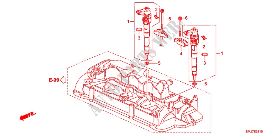 INJECTEUR(DIESEL) pour Honda CIVIC 2.2SPORT 5 Portes 6 vitesses manuelles 2011