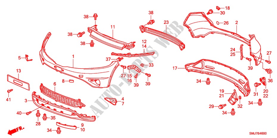 PARE CHOCS pour Honda CIVIC 1.4SE 5 Portes 6 vitesses manuelles 2011