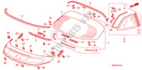 PARE BRISE ARRIERE/ VITRE DE CUSTODE pour Honda CIVIC 2.0 TYPE R 3 Portes 6 vitesses manuelles 2009