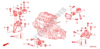 SUPPORTS DE MOTEUR(2.0L) pour Honda CIVIC 2.0 TYPE R 3 Portes 6 vitesses manuelles 2009