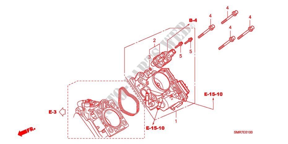 CORPS DE PAPILLON(1.8L) pour Honda CIVIC 1.8 TYPE S 3 Portes 6 vitesses manuelles 2007
