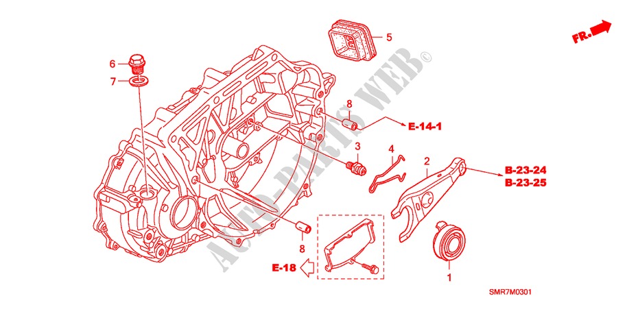 DEBRAYAGE (2.0L) pour Honda CIVIC 2.0 TYPE R 3 Portes 6 vitesses manuelles 2007