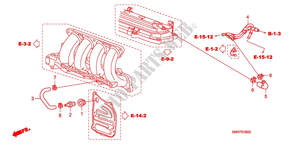 TUYAU DE RENIFLARD(1.4L) pour Honda CIVIC 1.4 TYPE S 3 Portes 6 vitesses manuelles 2009
