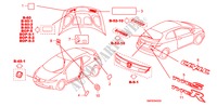 EMBLEMES/ETIQUETTES DE PRECAUTIONS pour Honda CIVIC 2.0 TYPE-R   CHAMP 3 Portes 6 vitesses manuelles 2010