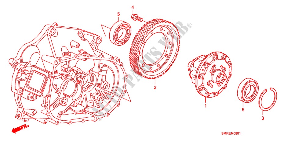 DIFFERENTIEL(2.0L) pour Honda CIVIC 2.0 TYPE-R 3 Portes 6 vitesses manuelles 2011