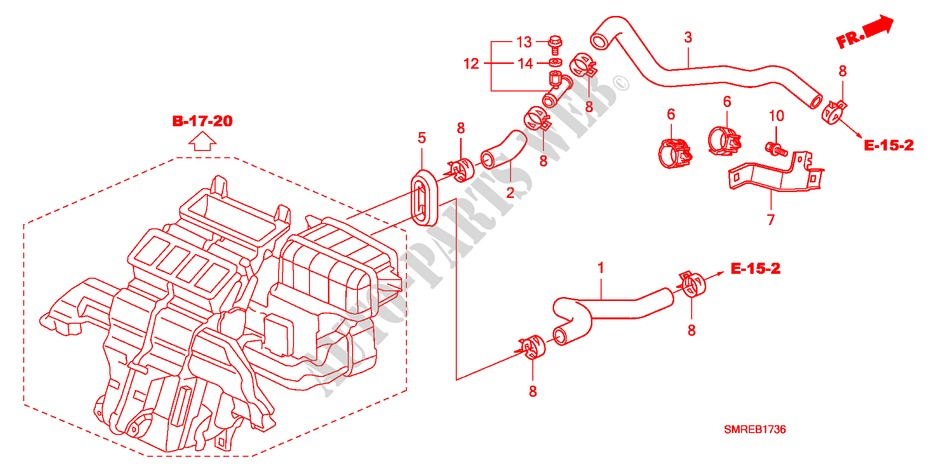 DURIT D'EAU(LH)(1.4L) pour Honda CIVIC 1.4 TYPE-S 3 Portes Transmission Intelligente manuelle 2010