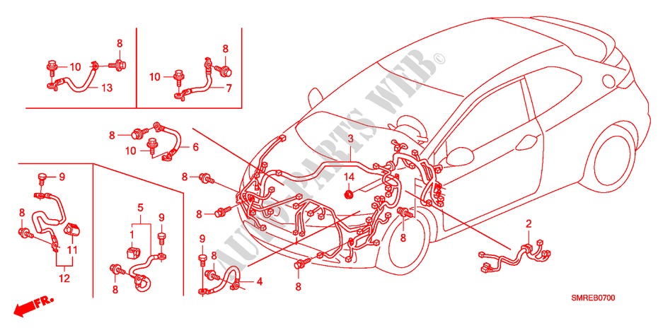 FAISCEAU DES FILS(LH)(1) pour Honda CIVIC 2.0 TYPE-R 3 Portes 6 vitesses manuelles 2011