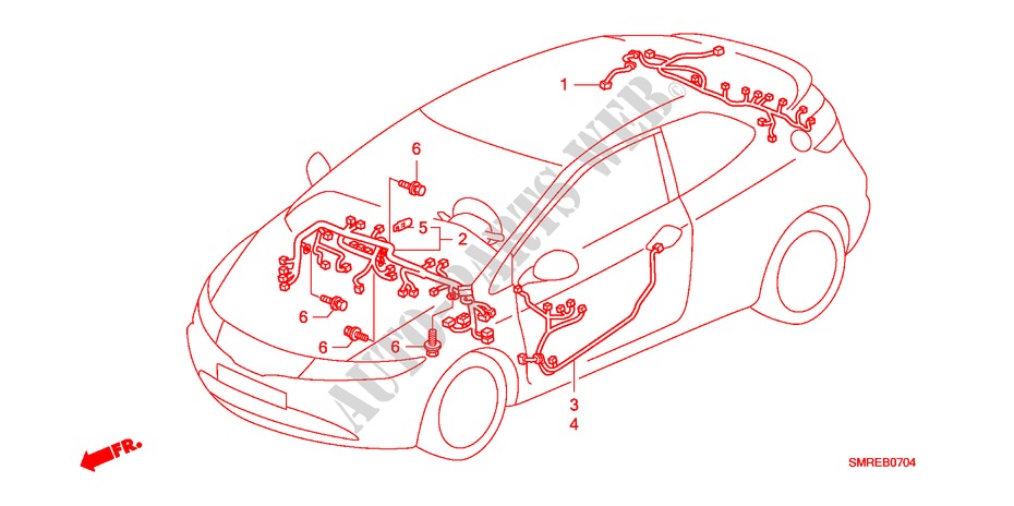 FAISCEAU DES FILS(LH)(3) pour Honda CIVIC 2.0 TYPE-R 3 Portes 6 vitesses manuelles 2011
