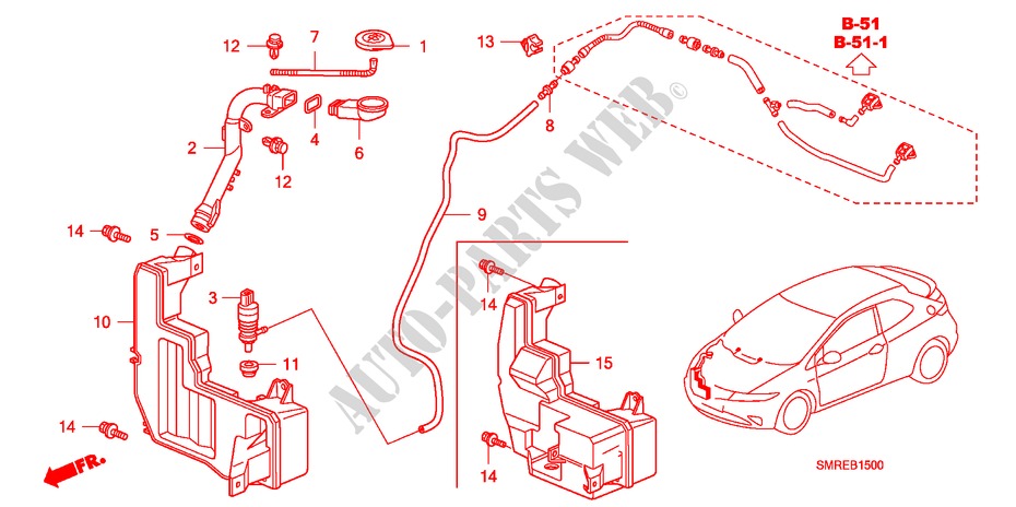 LAVE GLACE DE PARE BRISE pour Honda CIVIC 1.8 TYPE-S    PLUS 3 Portes Transmission Intelligente manuelle 2010