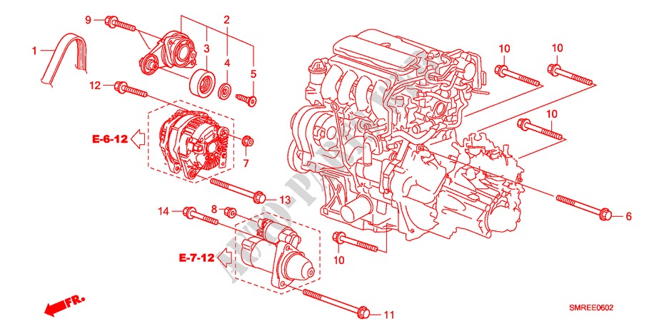 TENDEUR AUTOMATIQUE(1.4L) pour Honda CIVIC 1.4 BASE 3 Portes 6 vitesses manuelles 2011