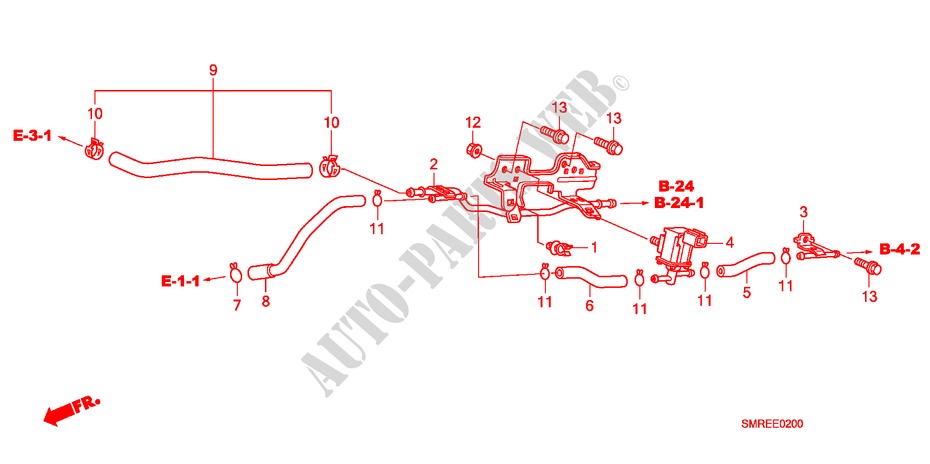 TUYAU D'INSTALLATION(2.0L) pour Honda CIVIC 2.0 TYPE-R 3 Portes 6 vitesses manuelles 2011