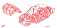 STRUCTURE DE CARROSSERIE(CORPS DE CARTER) pour Honda CONCERTO 1.6I-16 4 Portes 4 vitesses automatique 1990