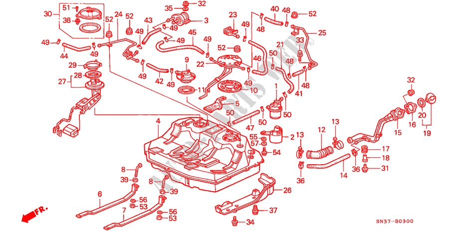 RESERVOIR A CARBURANT(CARBURATEUR) pour Honda CONCERTO GL 4 Portes 4 vitesses automatique 1990