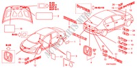 EMBLEMES/ETIQUETTES DE PRECAUTIONS pour Honda CIVIC 1.6 S 4 Portes 5 vitesses automatique 2007