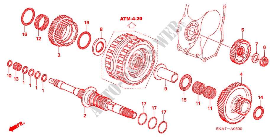 ARBRE PRINCIPAL pour Honda CIVIC 1.6 S 4 Portes 5 vitesses automatique 2007