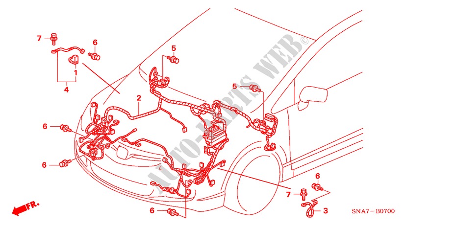 FAISCEAU DES FILS(LH) (1) pour Honda CIVIC 1.6 S 4 Portes 5 vitesses automatique 2007
