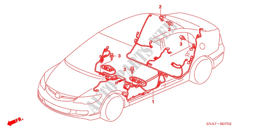 FAISCEAU DES FILS(LH) (3) pour Honda CIVIC 1.6 S 4 Portes 5 vitesses automatique 2007