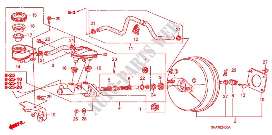 MAITRE CYLINDRE DE FREIN/ ALIMENTATION PRINCIPALE(LH) pour Honda CIVIC 1.6 S 4 Portes 5 vitesses automatique 2007