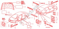 EMBLEMES/ETIQUETTES DE PRECAUTIONS pour Honda CIVIC 1.8 VXI 4 Portes 5 vitesses manuelles 2009