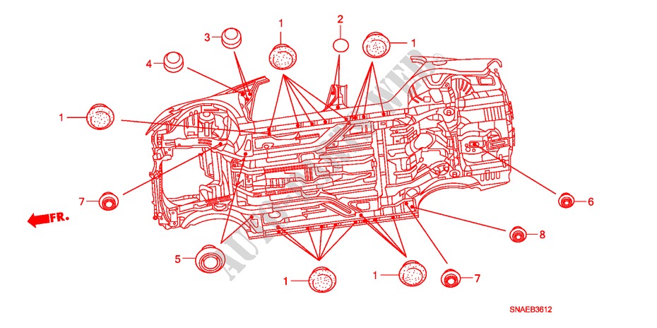 ANNEAU(INFERIEUR) pour Honda CIVIC 1.8 ES 4 Portes 5 vitesses automatique 2008