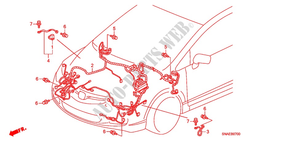 FAISCEAU DES FILS(LH) (1) pour Honda CIVIC 1.8 ES 4 Portes 6 vitesses manuelles 2009
