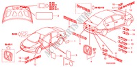EMBLEMES/ETIQUETTES DE PRECAUTIONS pour Honda CIVIC 1.8 EXI 4 Portes 5 vitesses automatique 2011